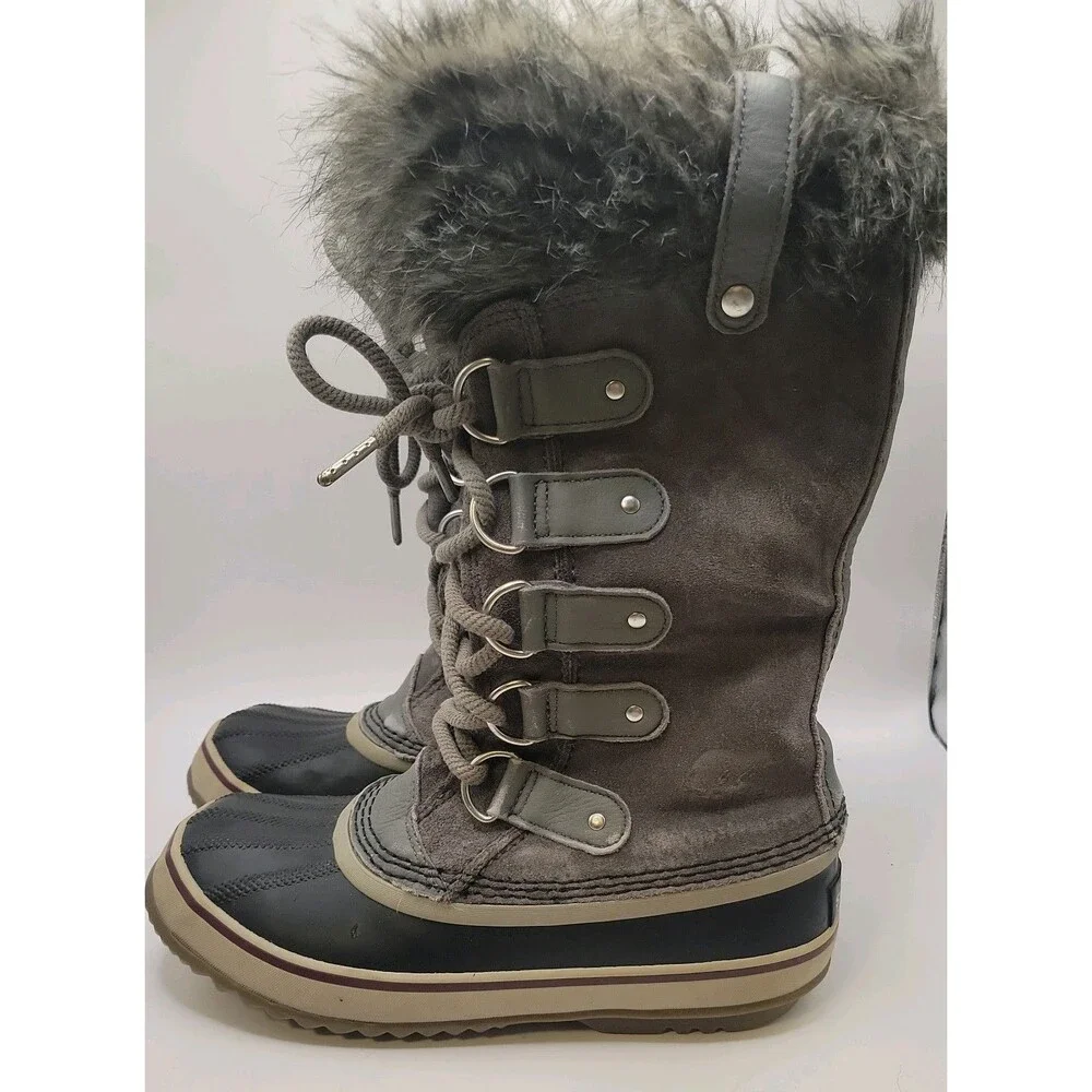 Sorel Winter Rain Suede Waterproof Boots Women 7 Gray